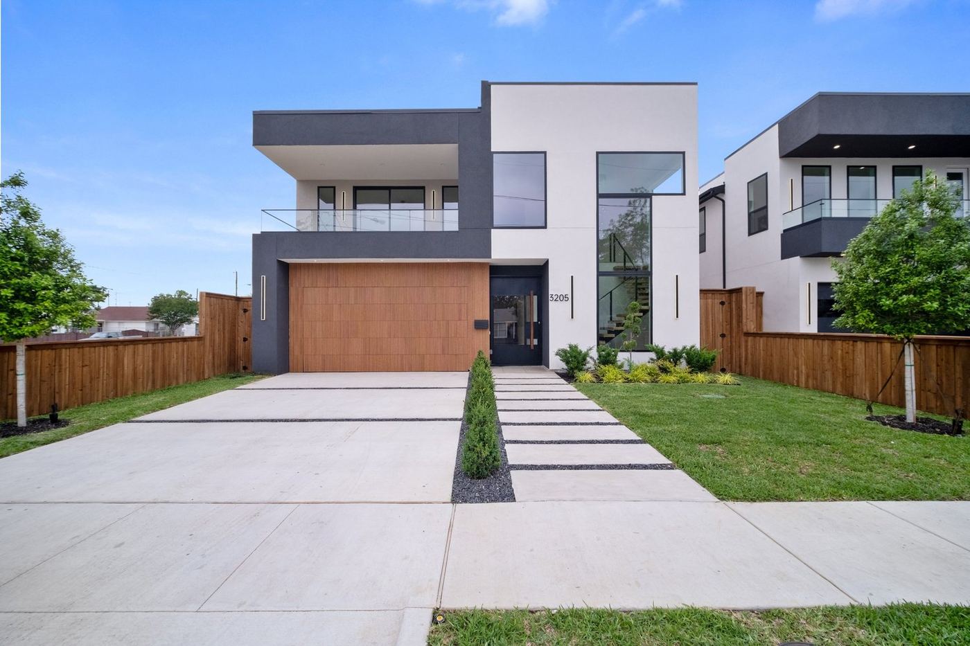 A modern two story home built by Luxe Homes Dallas
